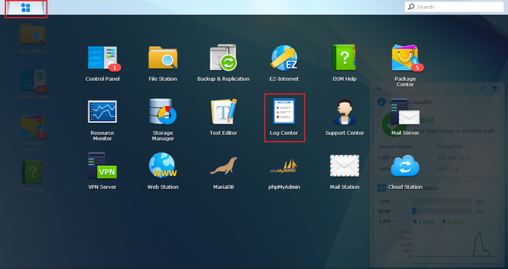 Kích hoạt các tiện ích cơ bản trên NAS Synology