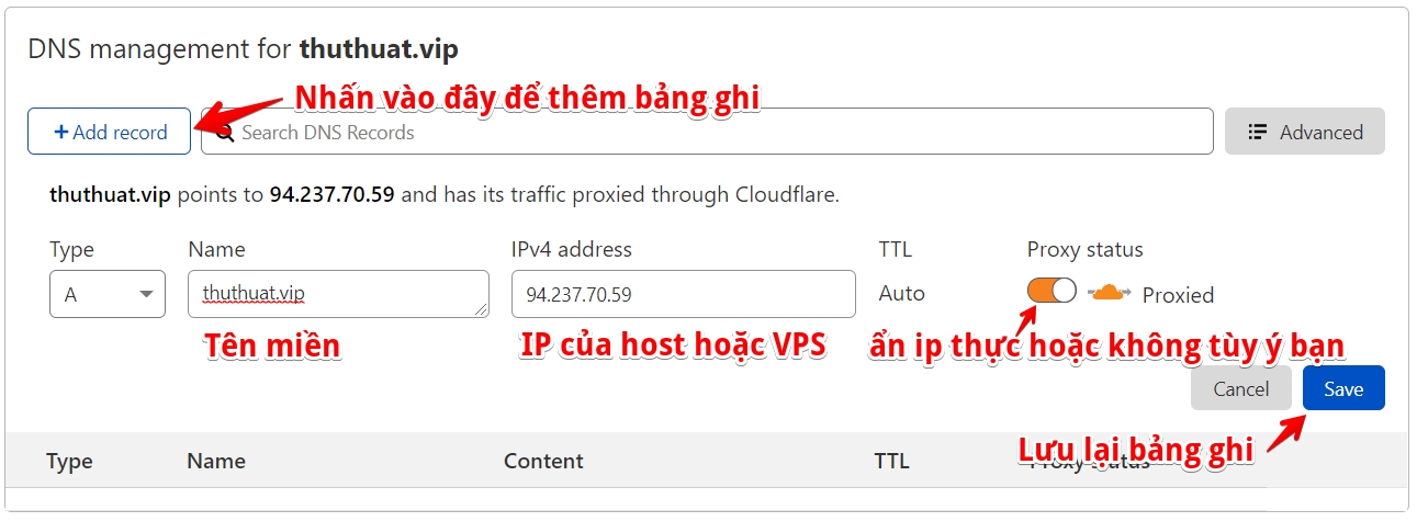 bật hoặc tắt proxy