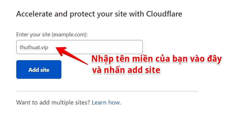 thêm tên miền vào cloudflare