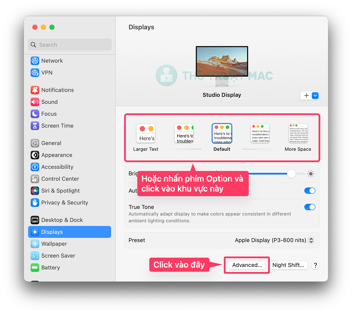 Cách thay đổi độ phân giải màn hình trên máy Mac 1