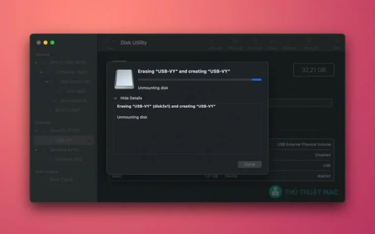 format USB hoặc ổ cứng trên macOS