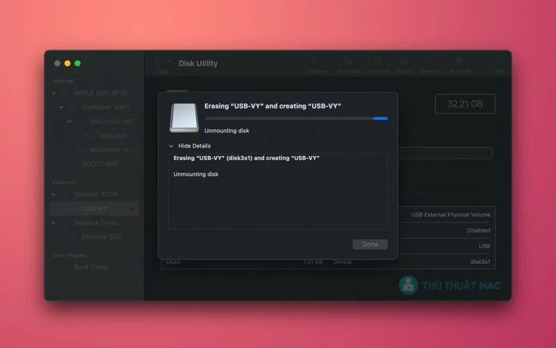 format USB hoặc ổ cứng trên macOS